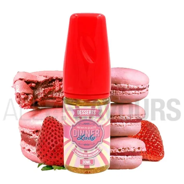 Aroma de vapeo sin nicotina Strawberry Macaroon 30 ml Dinner Lady sabor galletas con fresa