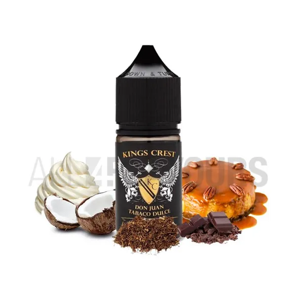 Aroma vapeo 30 ml don juan tabaco dulce de la marca americana Kings Crest