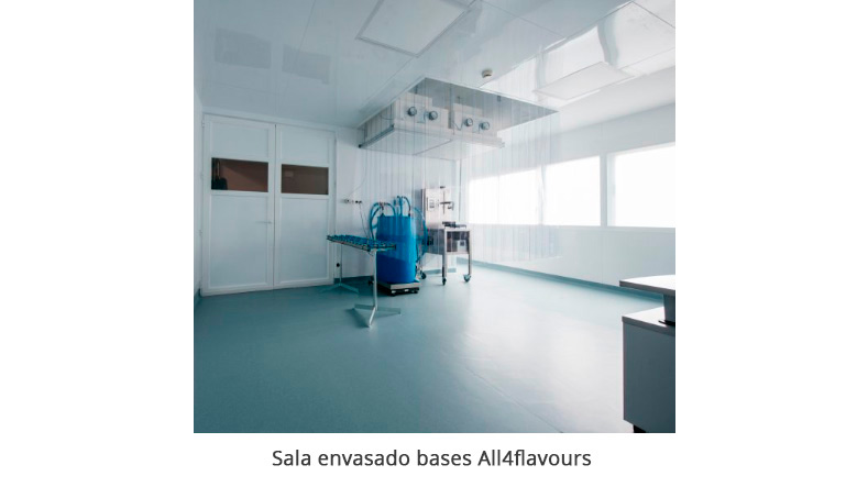 Sala blanca envasado bases vapeo