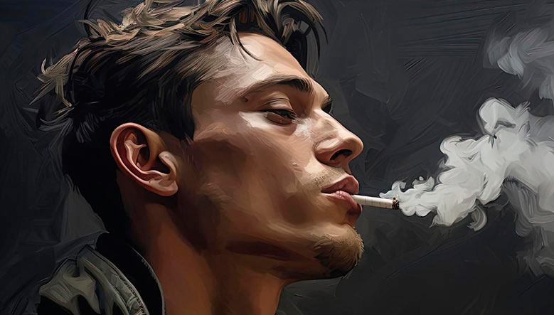 Hombre fumando